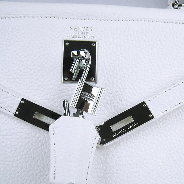 High Quality Hermes Kelly 35CM Togo Leather Bag White 6308